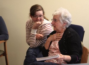 Helen Reasoner and Rex Putnam HS junior Amy Loynd collaborate on a Voices of Our Elders project in June 2013. PHOTO BY: KONSTANTIN MOSKALENKO